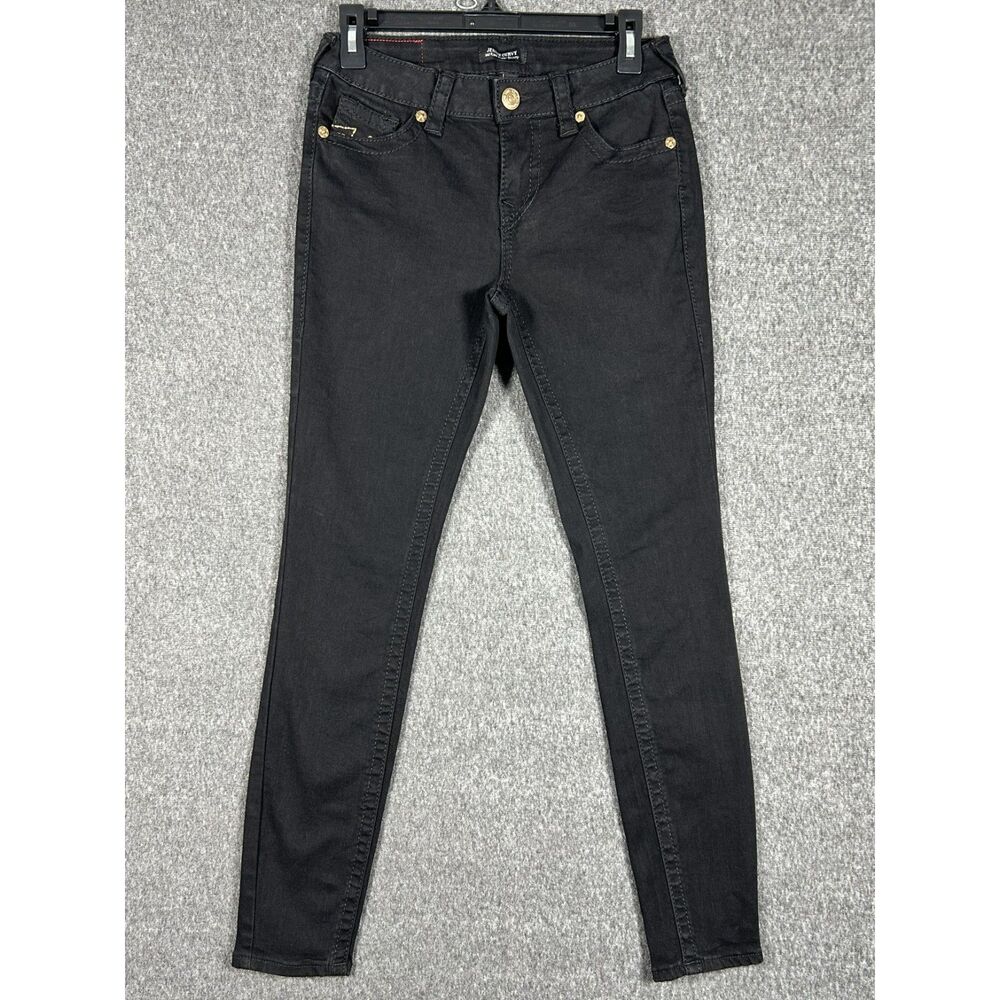True Religion Jennie Curvy Mid Rise Super Skinny Jeans Size 26 Black